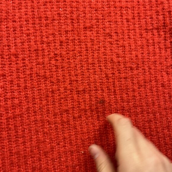 Womance Atelier Quebec Heavy Chunky Oversize Knit Cozy Shawl Neck Red Women Sz S - Picture 7 of 16